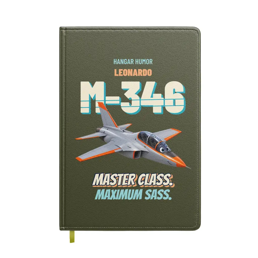 Leonardo M-346 - Master class. Maximum sass. design on green army notebook