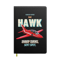 Thumbnail for BAE Hawk T1 - Sharp turns. Soft spot. design on black notebook