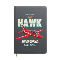 Thumbnail for BAE Hawk T1 - Sharp turns. Soft spot. design on gray notebook