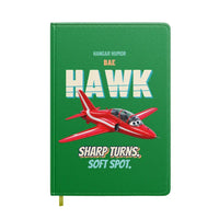 Thumbnail for BAE Hawk T1 - Sharp turns. Soft spot. design on green notebook