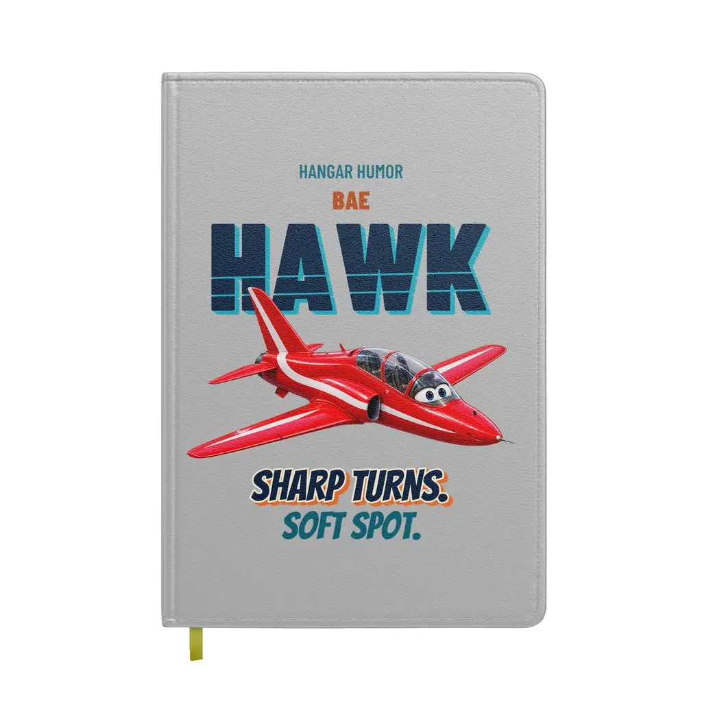 BAE Hawk T1 - Sharp turns. Soft spot. design on light gray notebook