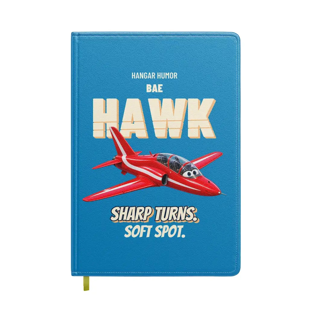 BAE Hawk T1 - Sharp turns. Soft spot. design on turquoise notebook