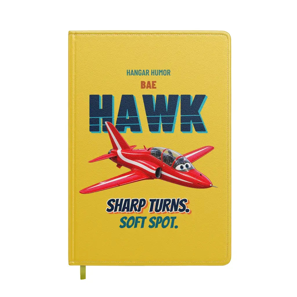 BAE Hawk T1 - Sharp turns. Soft spot. design on yellow notebook