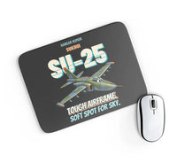 Thumbnail for Sukhoi Su-25 - Tough airframe. Soft spot for sky. design on black rectangle mouse pad