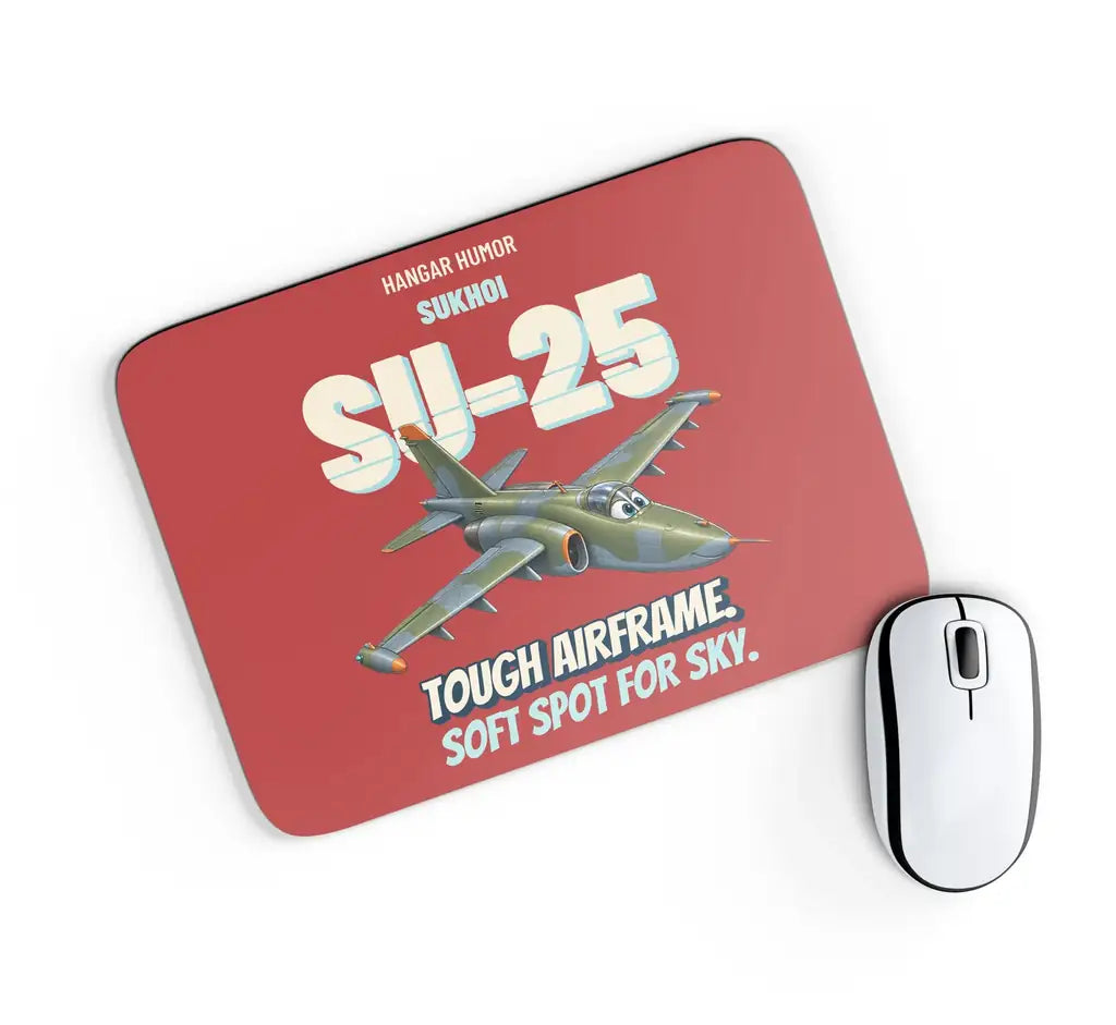 Sukhoi Su-25 - Tough airframe. Soft spot for sky. design on red rectangle mouse pad