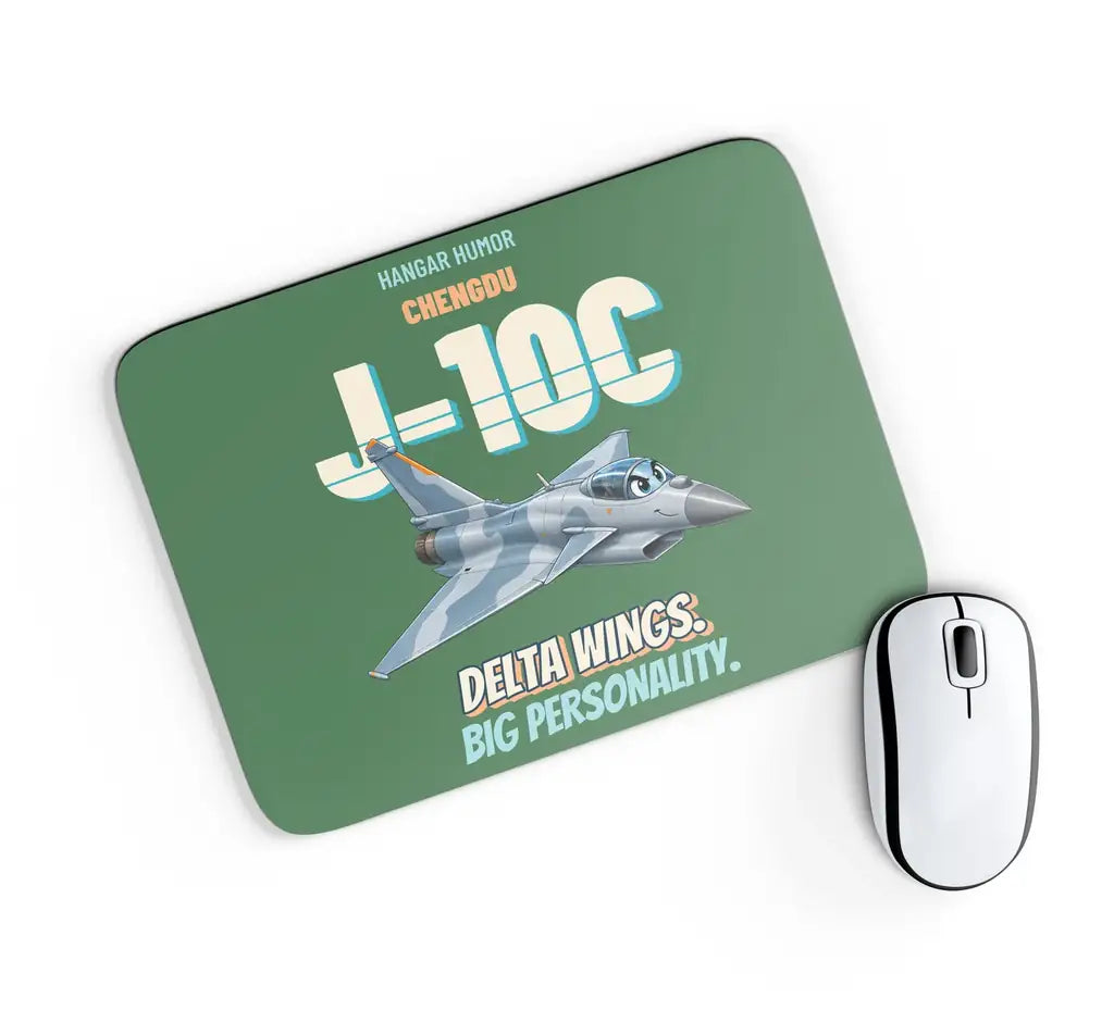 Chengdu J-10C - Delta wings. Big personality. design on green rectangle mouse pad