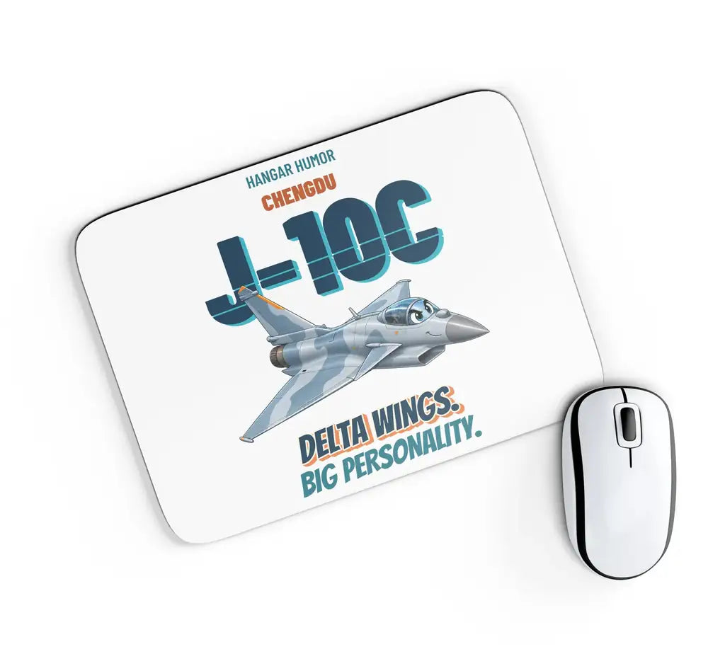 Chengdu J-10C - Delta wings. Big personality. design on white rectangle mouse pad