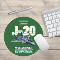 Thumbnail for Chengdu J-20 - Quiet arrival. Big impression. design on green round mouse pad