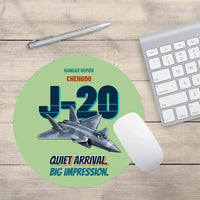 Thumbnail for Chengdu J-20 - Quiet arrival. Big impression. design on light green round mouse pad