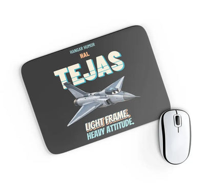HAL Tejas Mk1 - Light frame. Heavy attitude. design on black rectangle mouse pad