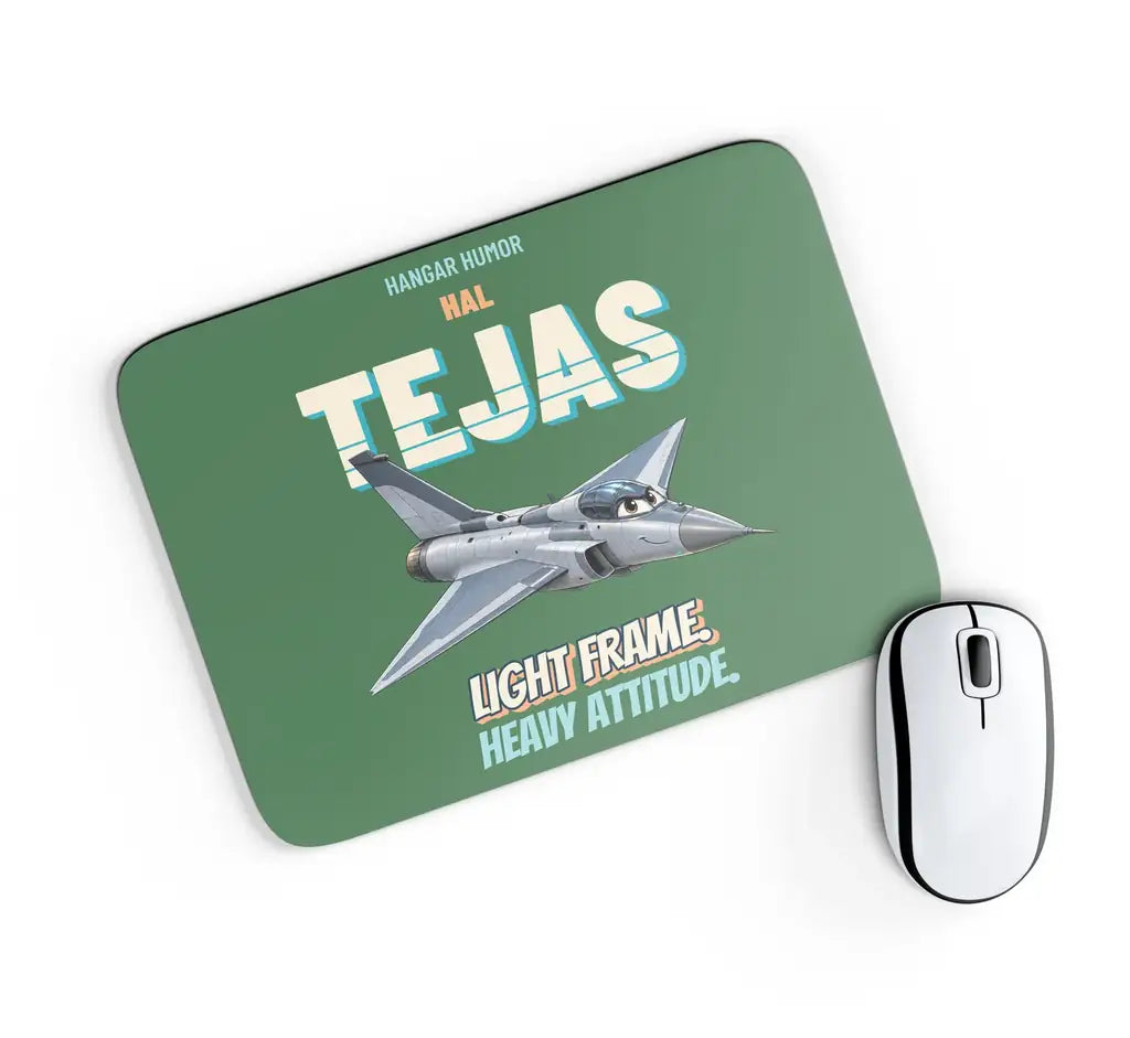 HAL Tejas Mk1 - Light frame. Heavy attitude. design on green rectangle mouse pad