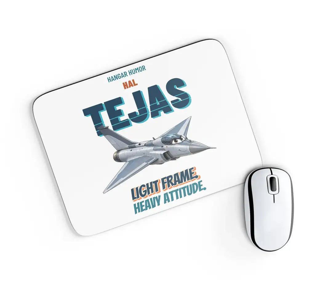 HAL Tejas Mk1 - Light frame. Heavy attitude. design on white rectangle mouse pad