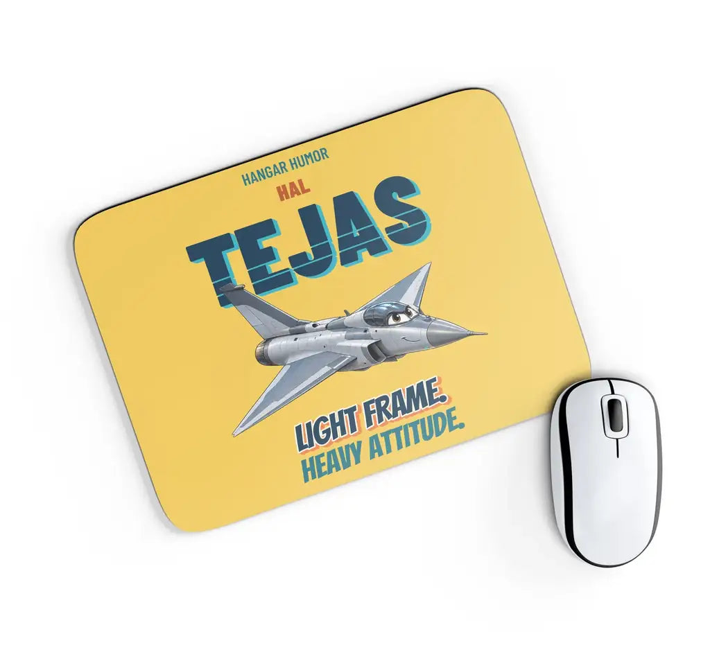 HAL Tejas Mk1 - Light frame. Heavy attitude. design on yellow rectangle mouse pad