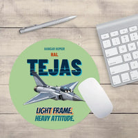 Thumbnail for HAL Tejas Mk1 - Light frame. Heavy attitude. design on light green round mouse pad