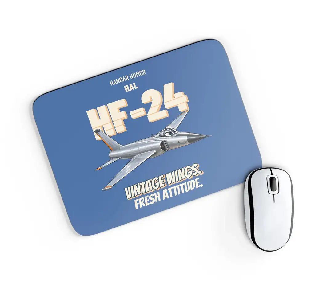 HAL HF-24 Marut - Vintage wings. Fresh attitude. design on blue rectangle mouse pad