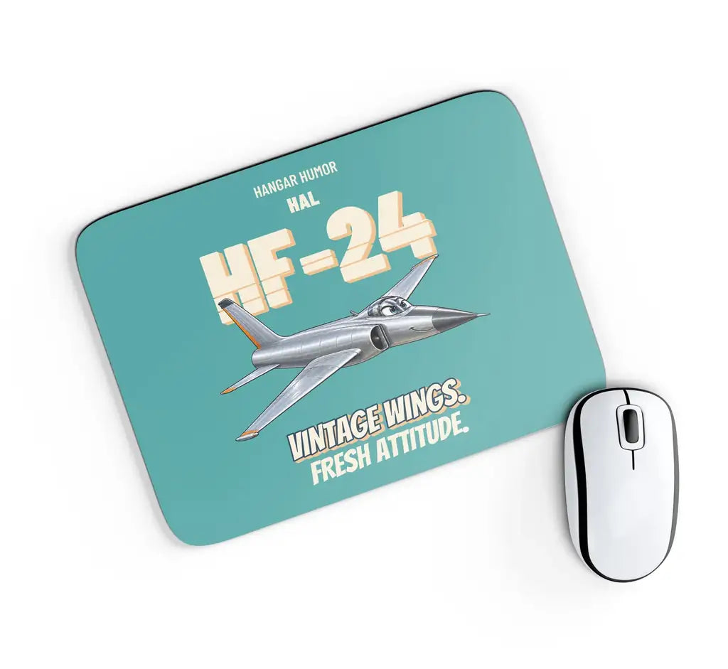 HAL HF-24 Marut - Vintage wings. Fresh attitude. design on turquoise rectangle mouse pad