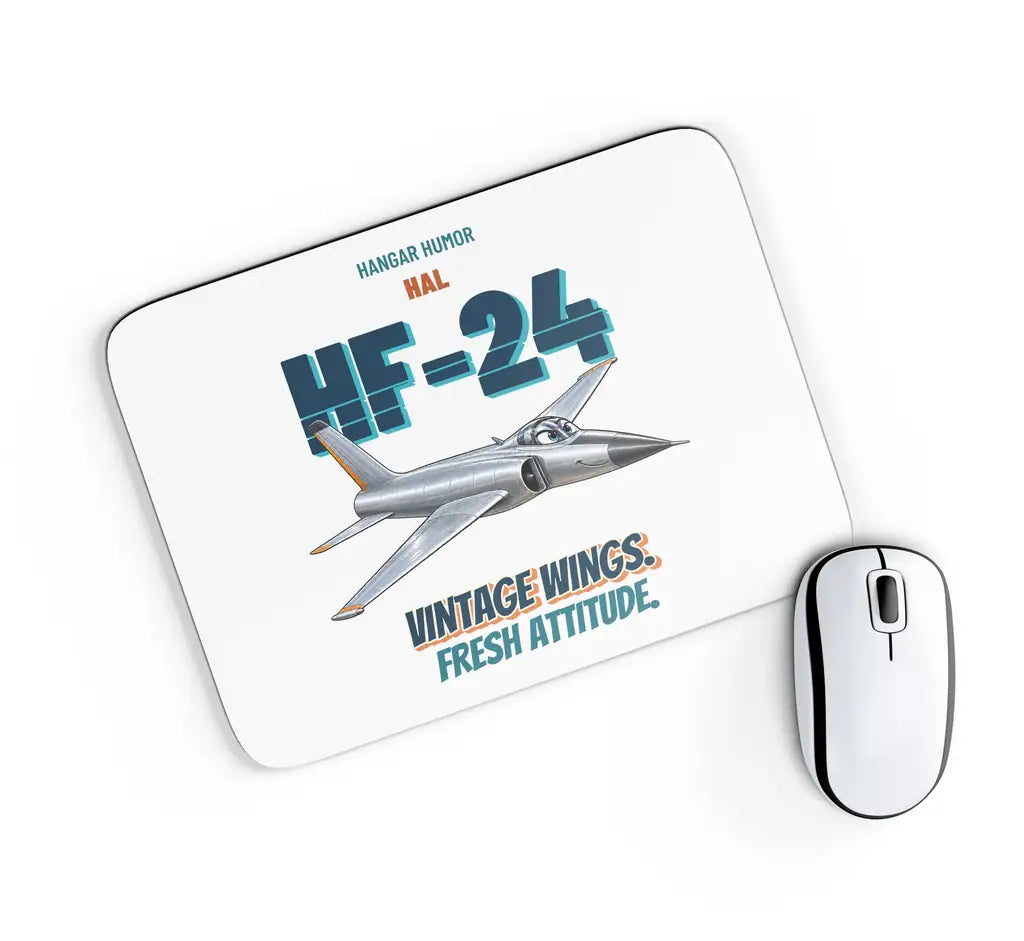 HAL HF-24 Marut - Vintage wings. Fresh attitude. design on white rectangle mouse pad