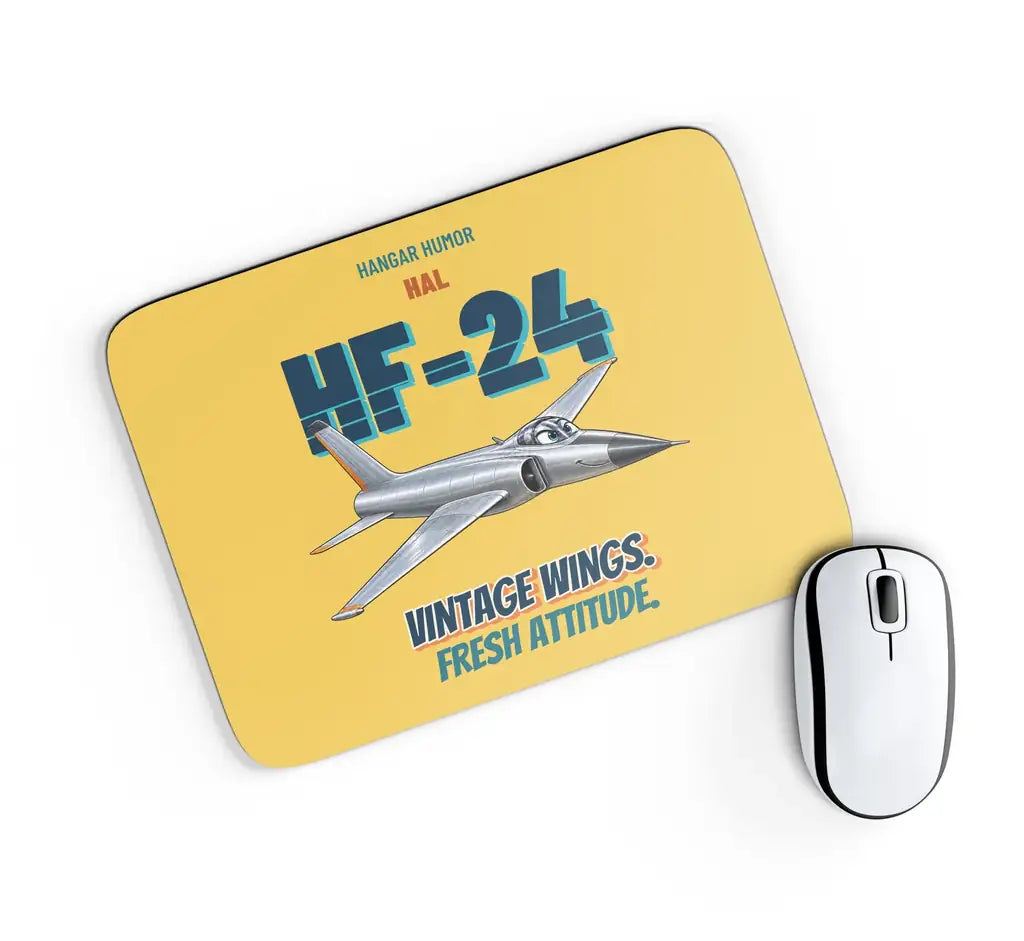 HAL HF-24 Marut - Vintage wings. Fresh attitude. design on yellow rectangle mouse pad