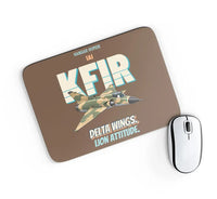 Thumbnail for IAI Kfir C2 - Delta wings. Lion attitude. design on brown rectangle mouse pad