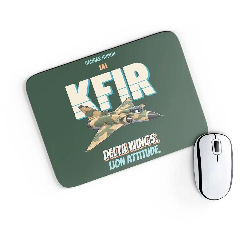 IAI Kfir C2 - Delta wings. Lion attitude. design on dark green rectangle mouse pad
