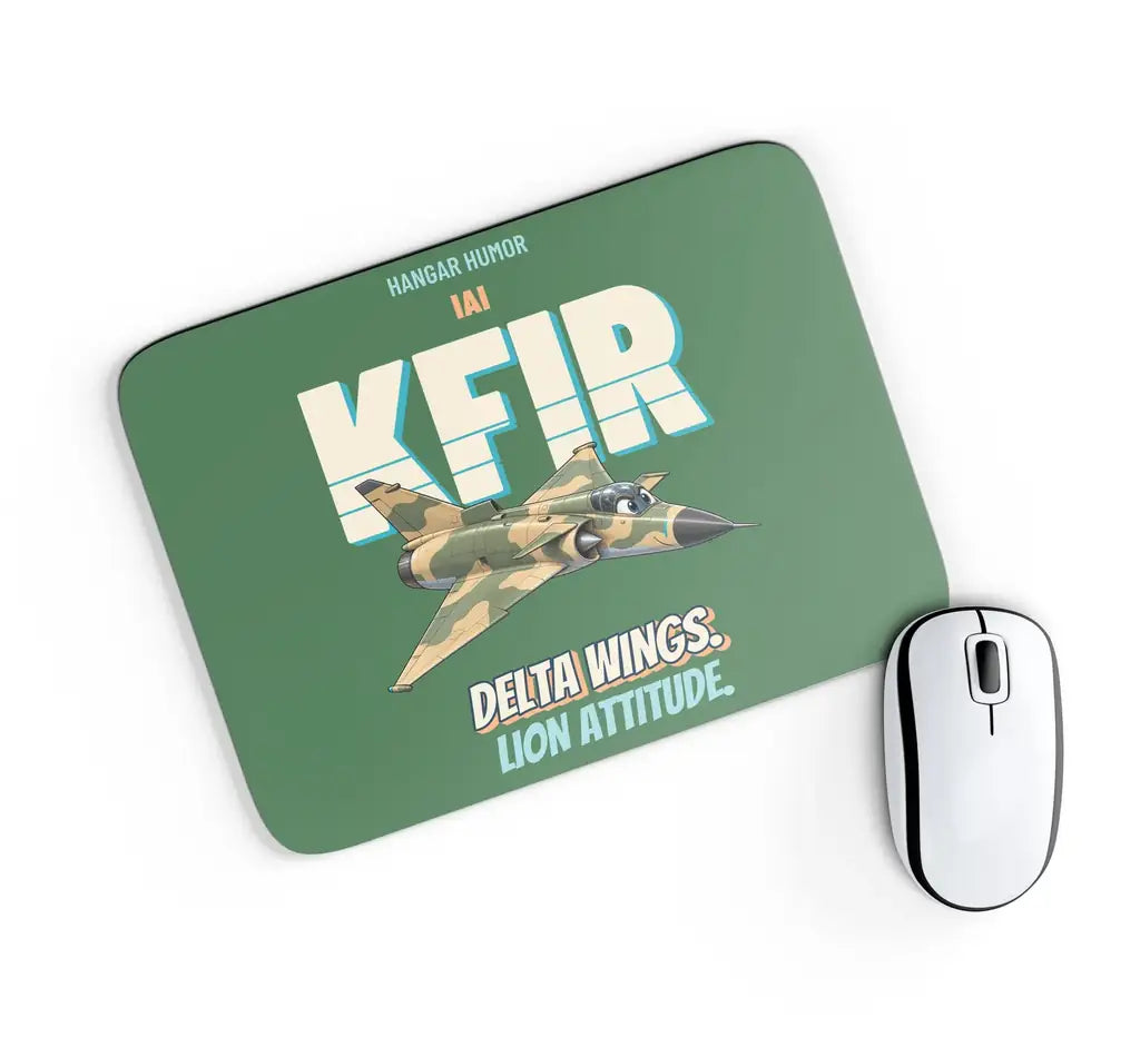 IAI Kfir C2 - Delta wings. Lion attitude. design on green rectangle mouse pad