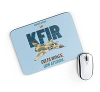 Thumbnail for IAI Kfir C2 - Delta wings. Lion attitude. design on light blue rectangle mouse pad