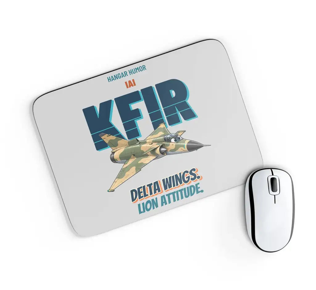 IAI Kfir C2 - Delta wings. Lion attitude. design on light gray rectangle mouse pad