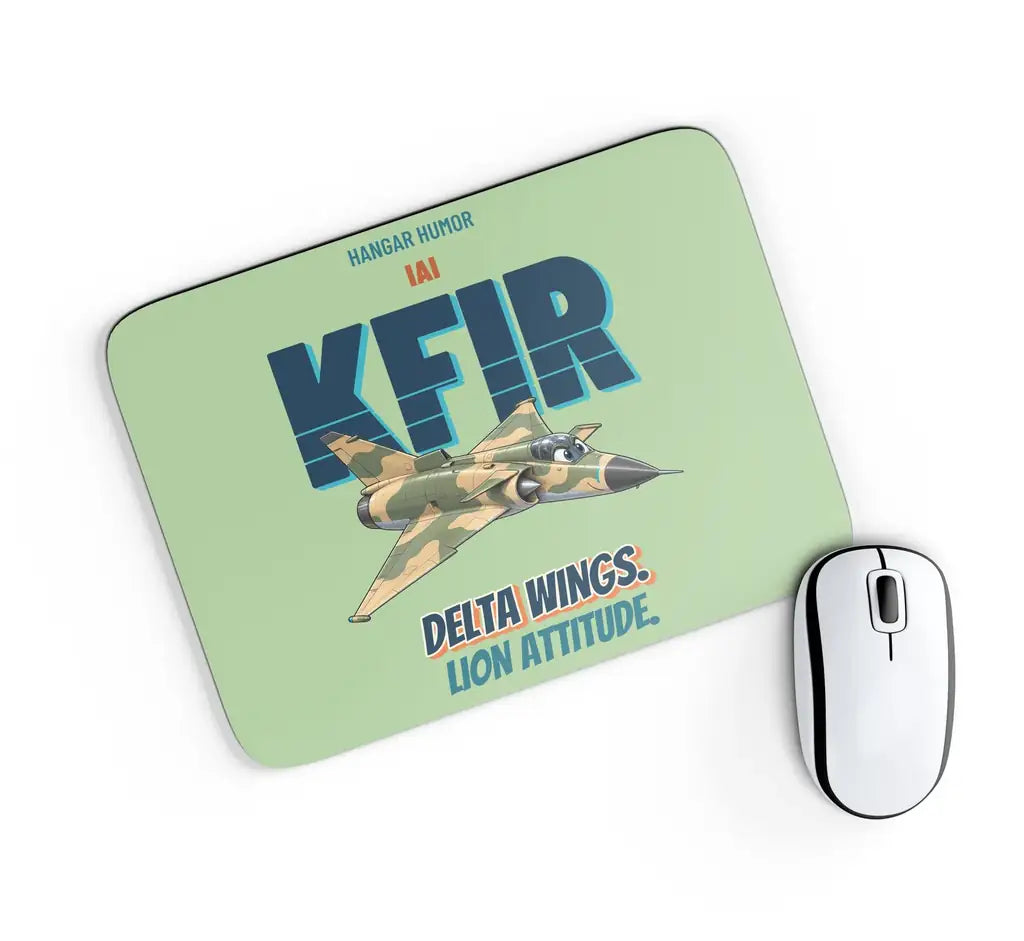 IAI Kfir C2 - Delta wings. Lion attitude. design on light green rectangle mouse pad
