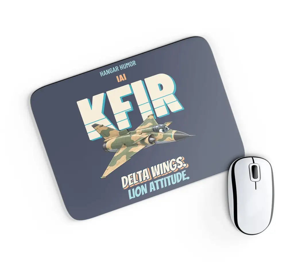 IAI Kfir C2 - Delta wings. Lion attitude. design on navy blue rectangle mouse pad