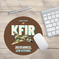 Thumbnail for IAI Kfir C2 - Delta wings. Lion attitude. design on brown round mouse pad