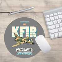 Thumbnail for IAI Kfir C2 - Delta wings. Lion attitude. design on gray round mouse pad