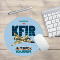 Thumbnail for IAI Kfir C2 - Delta wings. Lion attitude. design on light blue round mouse pad