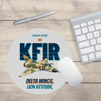 Thumbnail for IAI Kfir C2 - Delta wings. Lion attitude. design on light gray round mouse pad