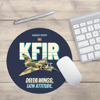 Thumbnail for IAI Kfir C2 - Delta wings. Lion attitude. design on navy blue round mouse pad