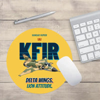 Thumbnail for IAI Kfir C2 - Delta wings. Lion attitude. design on yellow round mouse pad