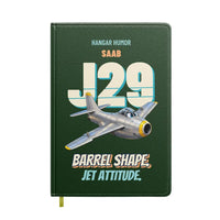 Thumbnail for Saab J 29F Tunnan - Barrel shape. Jet attitude. design on dark green notebook