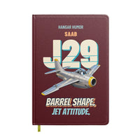 Thumbnail for Saab J 29F Tunnan - Barrel shape. Jet attitude. design on dark red notebook
