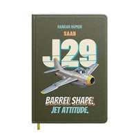 Thumbnail for Saab J 29F Tunnan - Barrel shape. Jet attitude. design on green army notebook