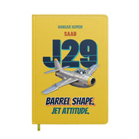 Thumbnail for Saab J 29F Tunnan - Barrel shape. Jet attitude. design on yellow notebook