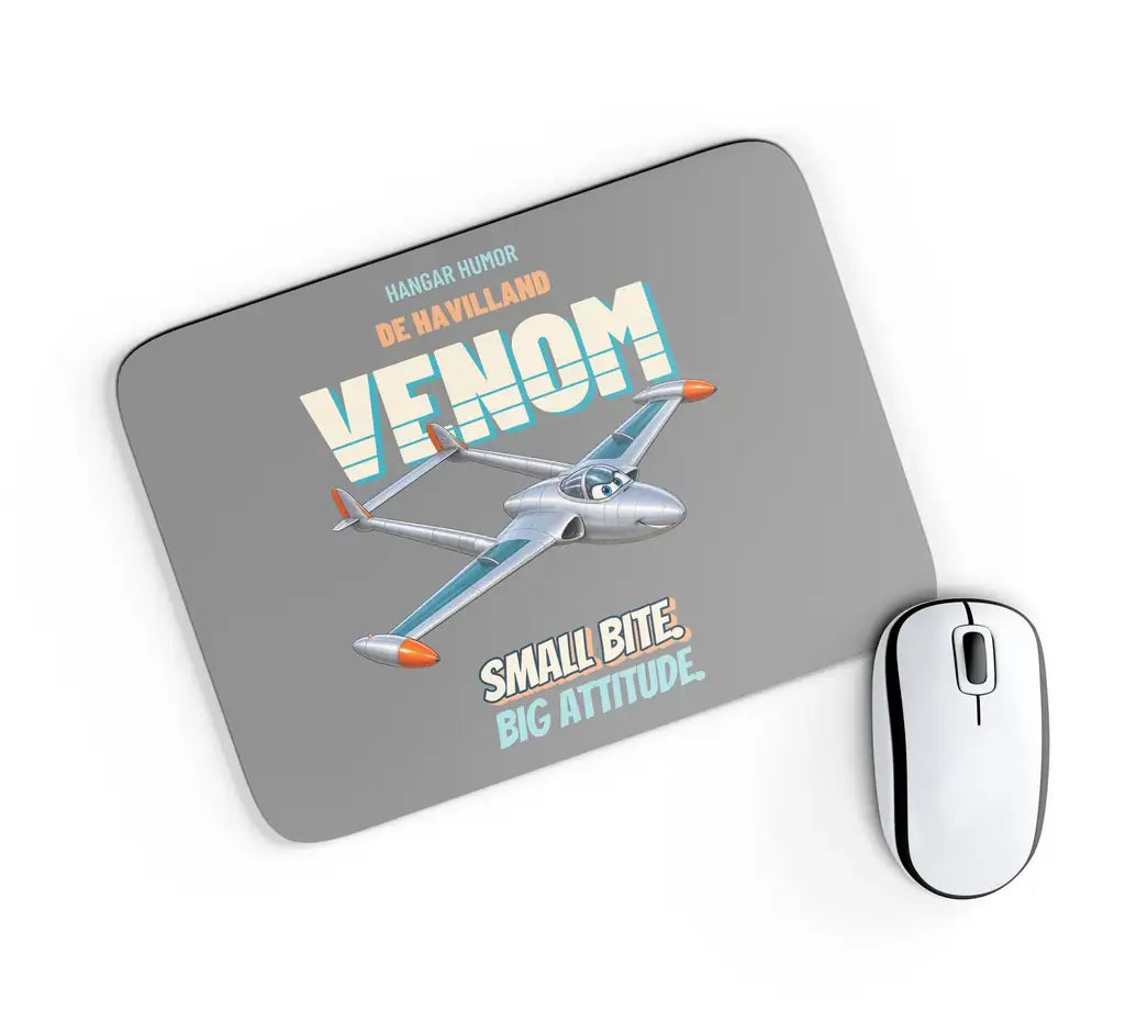 de Havilland Venom FB.4 - Small bite. Big attitude. design on gray rectangle mouse pad
