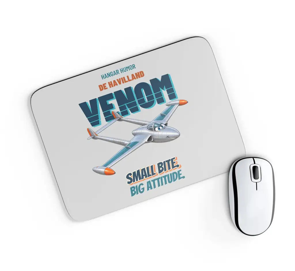 de Havilland Venom FB.4 - Small bite. Big attitude. design on light gray rectangle mouse pad