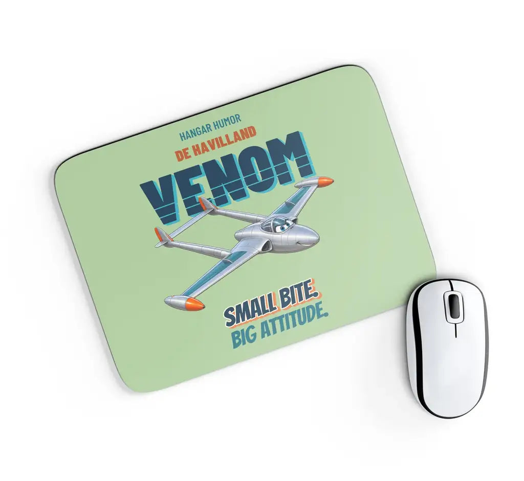 de Havilland Venom FB.4 - Small bite. Big attitude. design on light green rectangle mouse pad