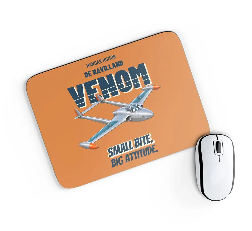 de Havilland Venom FB.4 - Small bite. Big attitude. design on orange rectangle mouse pad