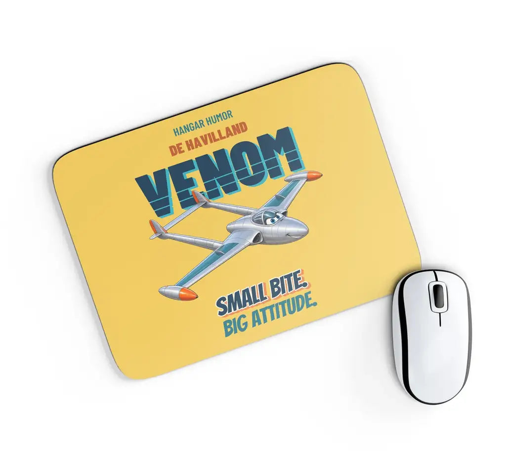 de Havilland Venom FB.4 - Small bite. Big attitude. design on yellow rectangle mouse pad