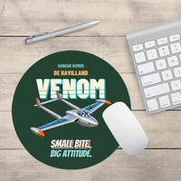 Thumbnail for de Havilland Venom FB.4 - Small bite. Big attitude. design on dark green round mouse pad