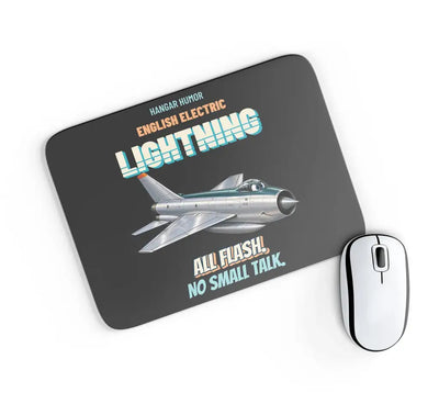 English Electric Lightning F.6 - All flash. No small talk. design on black rectangle mouse pad