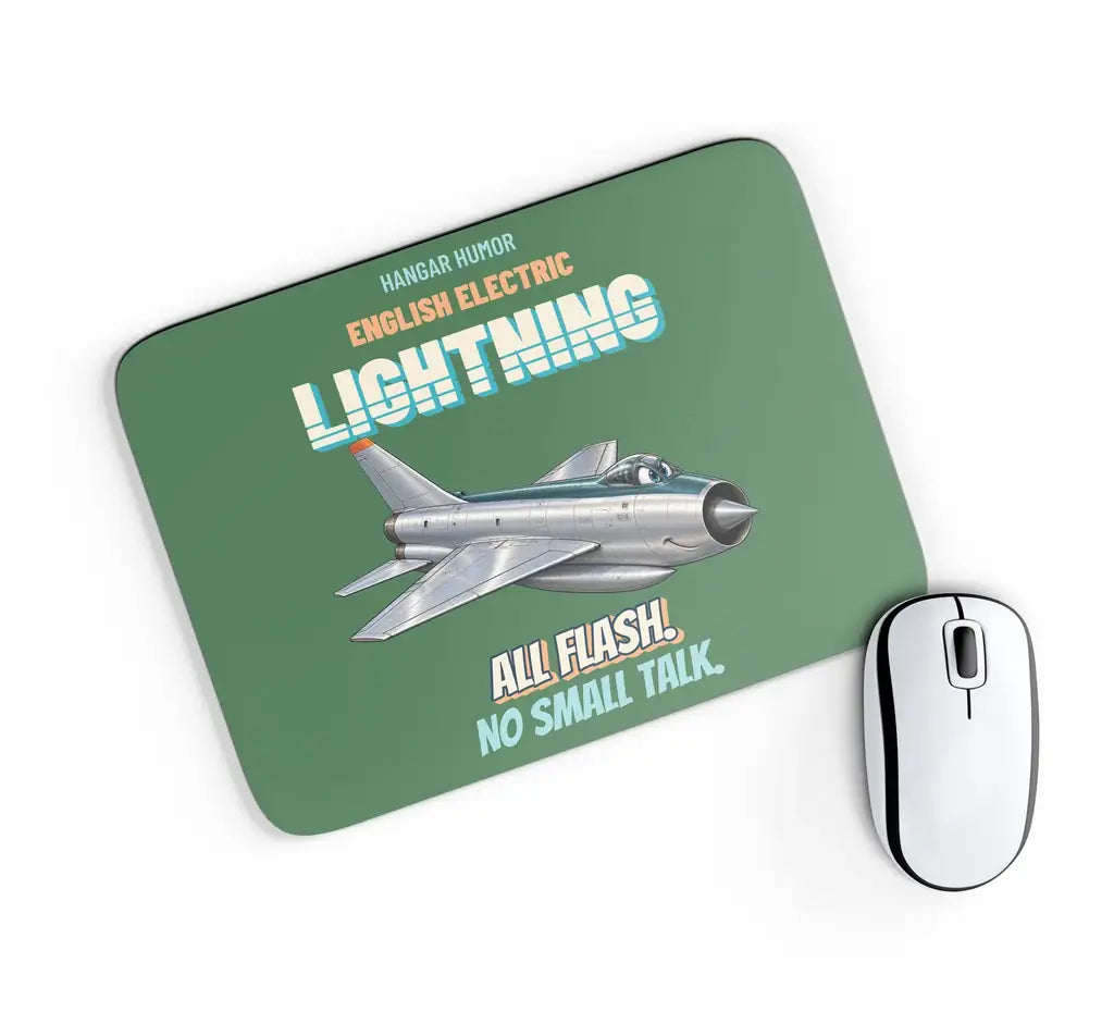 English Electric Lightning F.6 - All flash. No small talk. design on green rectangle mouse pad