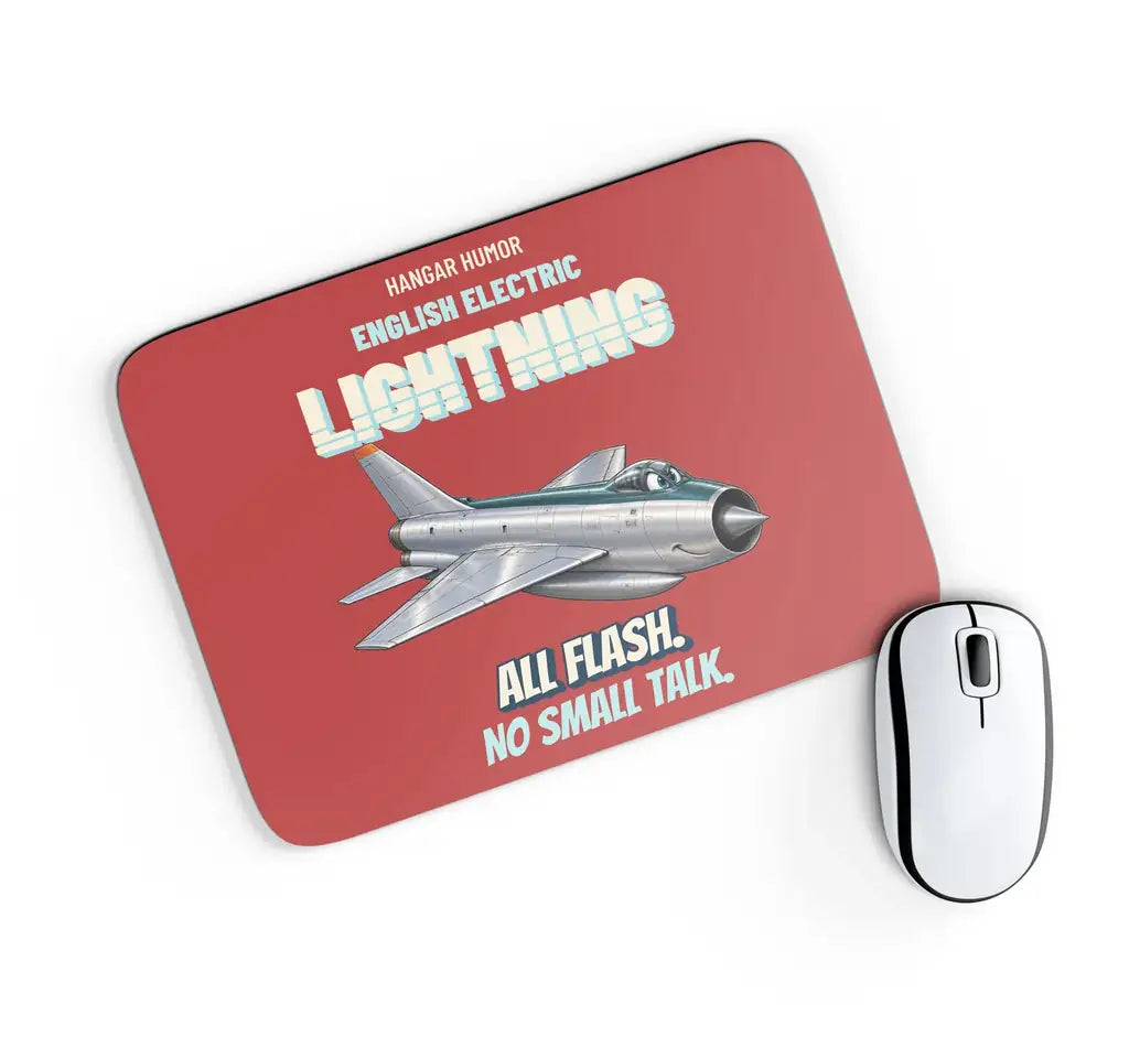 English Electric Lightning F.6 - All flash. No small talk. design on red rectangle mouse pad
