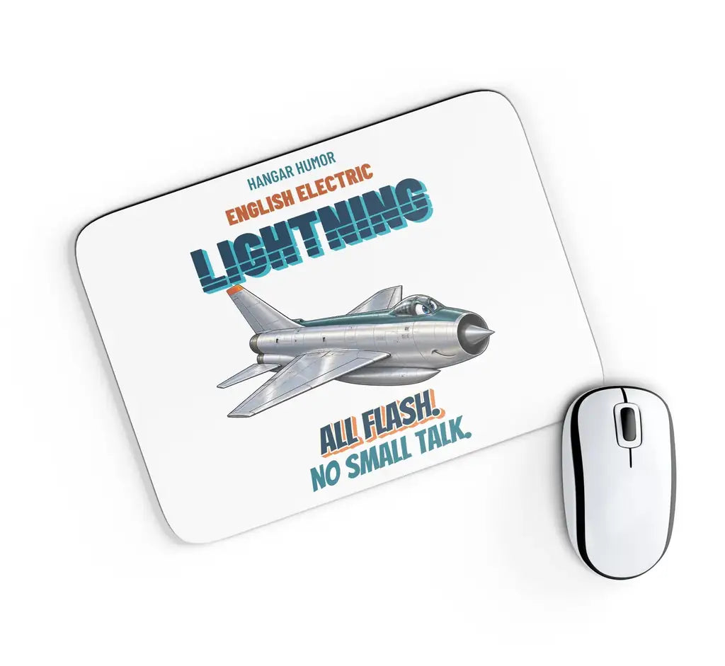 English Electric Lightning F.6 - All flash. No small talk. design on white rectangle mouse pad