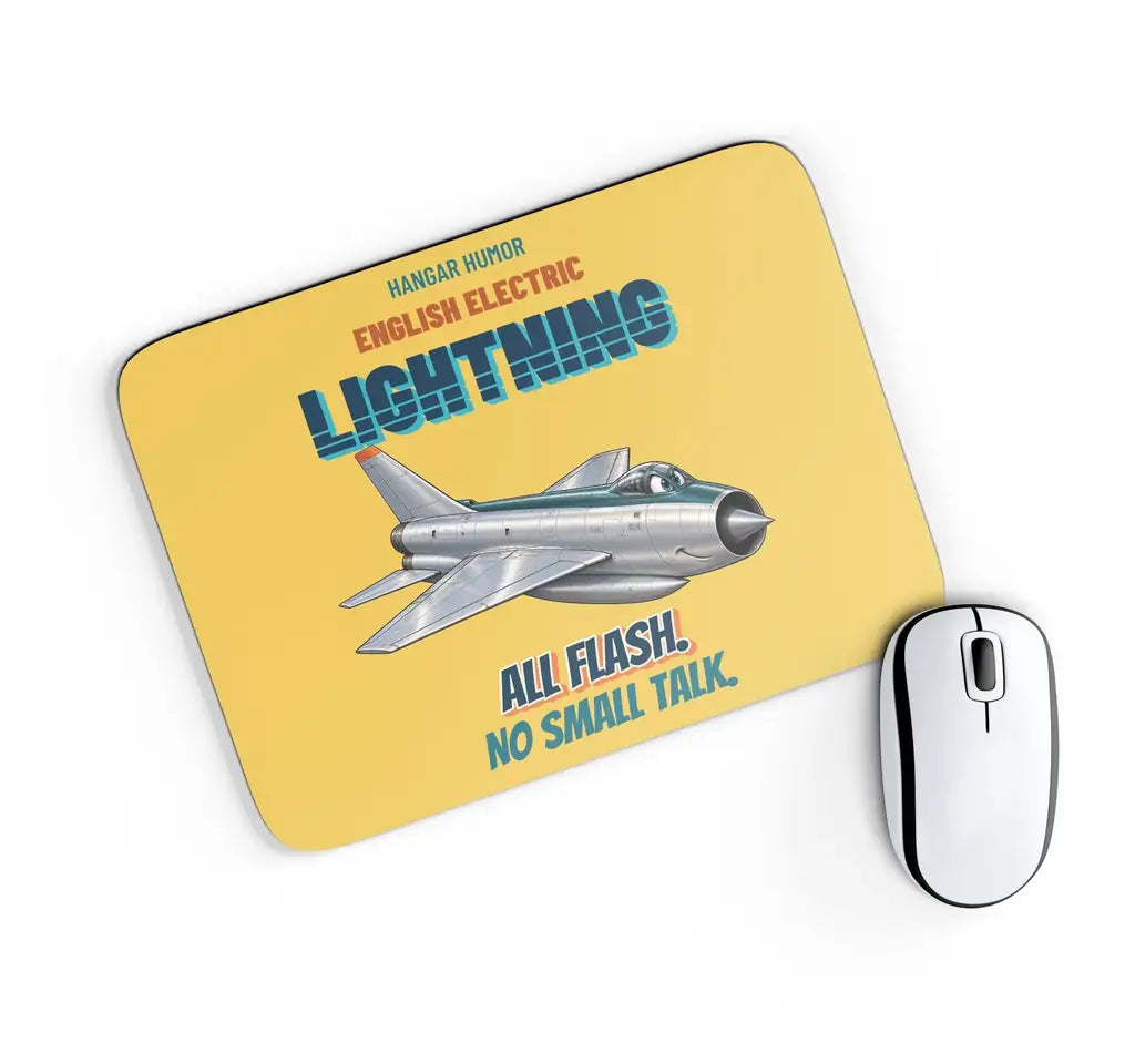 English Electric Lightning F.6 - All flash. No small talk. design on yellow rectangle mouse pad